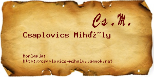 Csaplovics Mihály névjegykártya